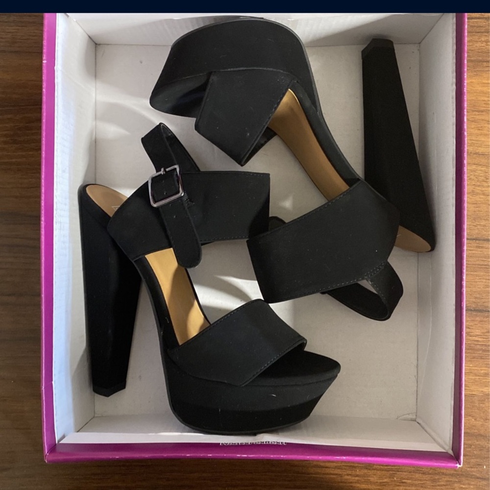 Black platform heels